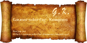 Gaunersdorfer Kemenes névjegykártya